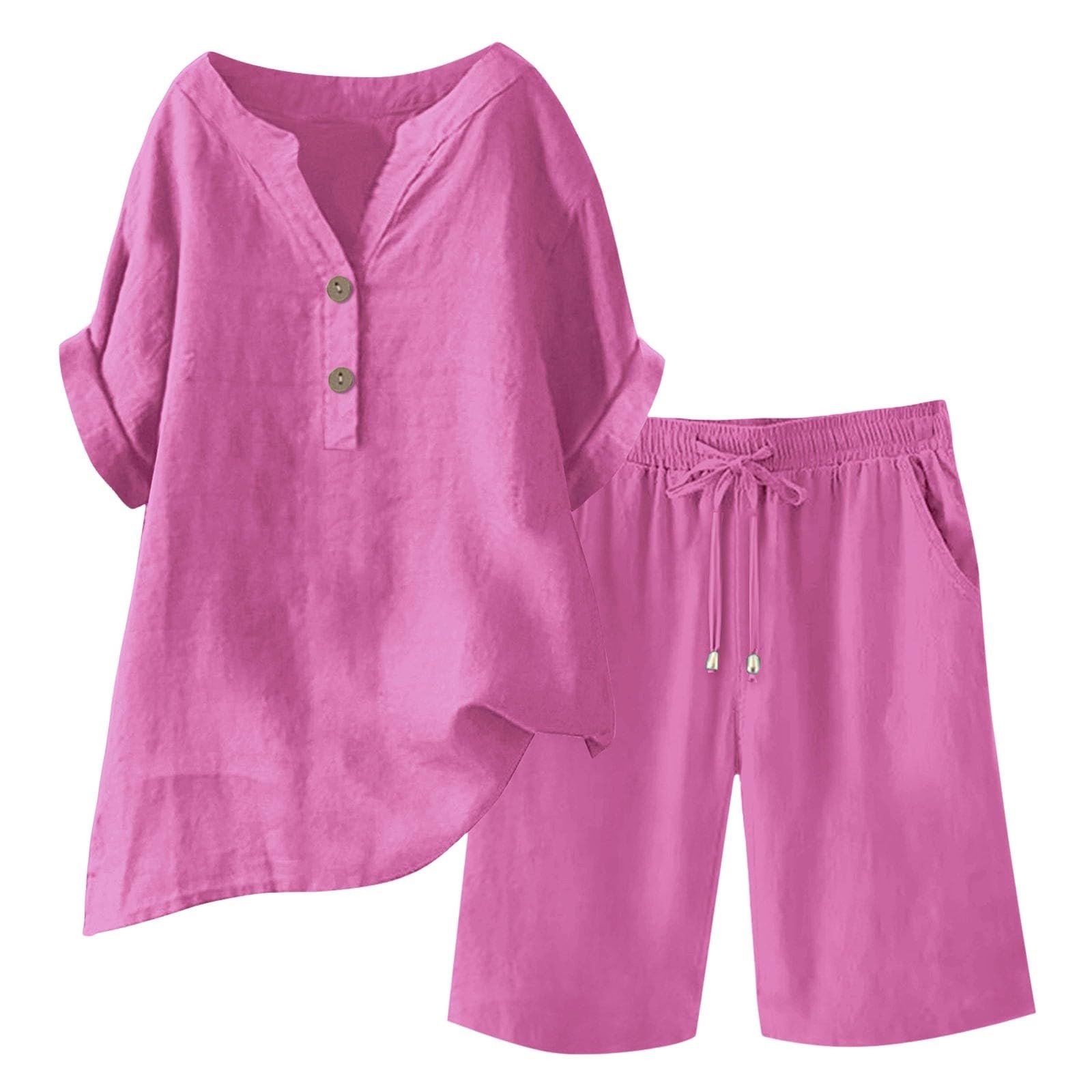 thumbnail image 4 of Conjunto de 2 piezas para mujer: blusa de pierna ancha y pantalones elásticos, cuello en V, ropa informal para el día a día, para todas las estaciones, tallas S/XXXXXL, 4 of 6